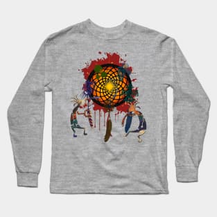 Kokopelli Musican Dreamcatcher Of Earth Long Sleeve T-Shirt